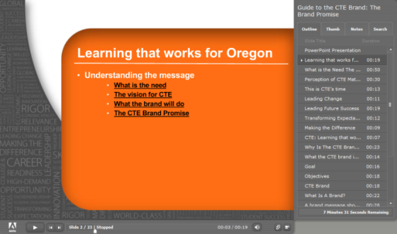 Oregon successfully launched a comprehensive brand and message training program
